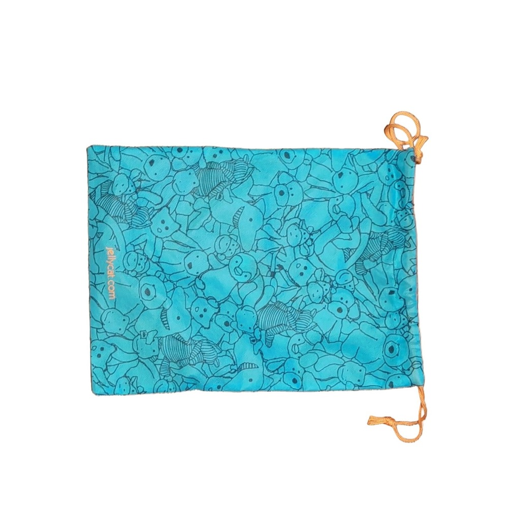 Jellycat Drawstring Bag Dust Bag Turquoise Black Orange 15.5x11.5in Polyester